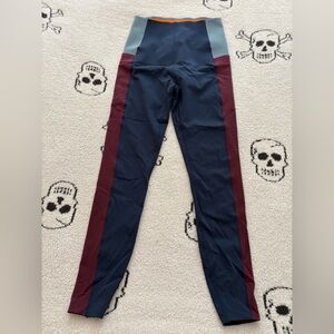 Sweaty Betty Navy and Burgundy Leggings